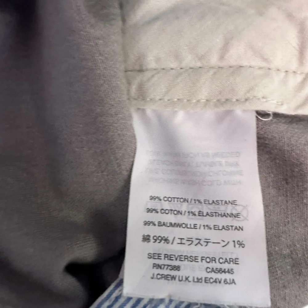 J.Crew Bowery Slim Stretch Chino‎ Pants Gray Men’s 30x32 Cotton Elastane